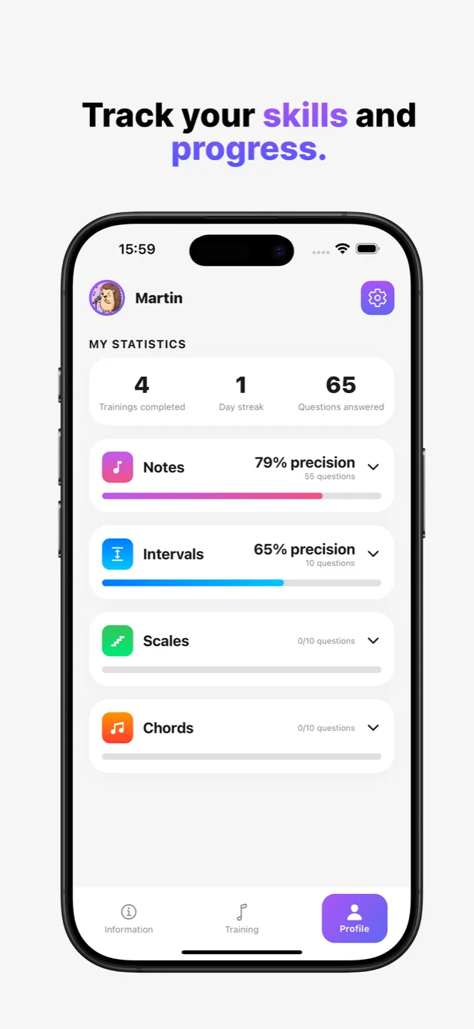 Track your skills and progress.