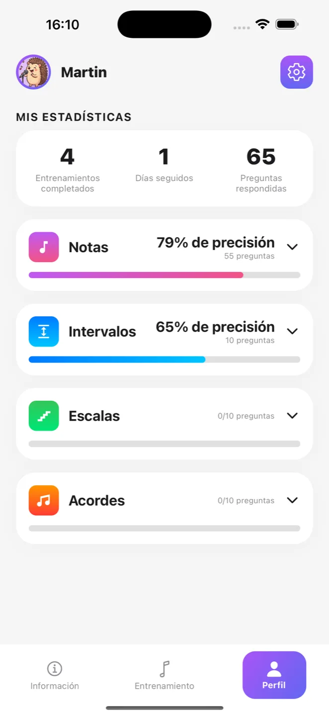 Haz un seguimiento de tus habilidades y progreso.