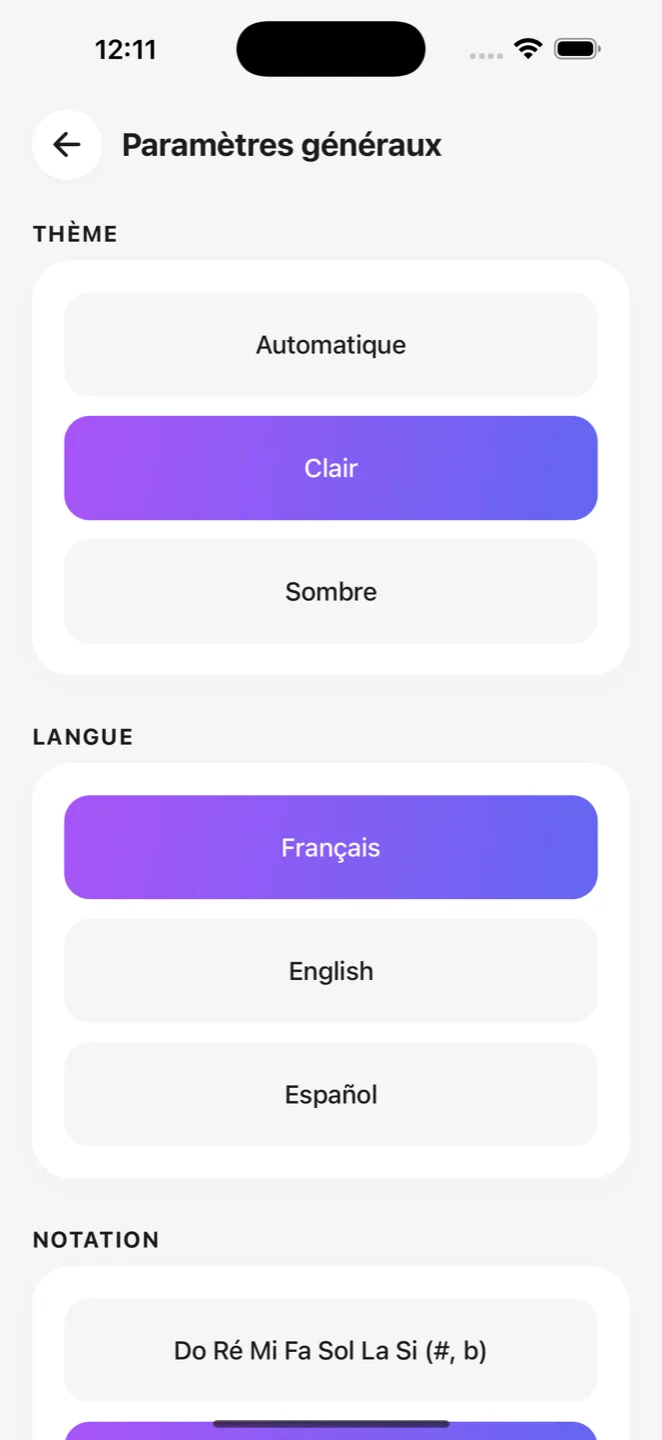 Adaptez l'application à votre profil.
